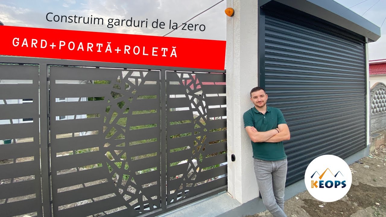 Gard de jaluzele, poarta de tabla decupată, roletă pentru garaj.