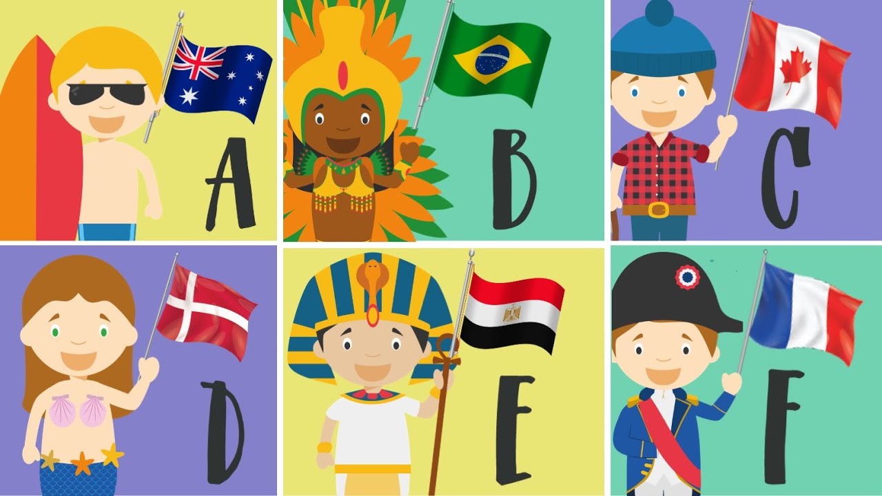ABC Countries for Children - Learn Alphabet with Countries and Flags for Toddlers & Kids