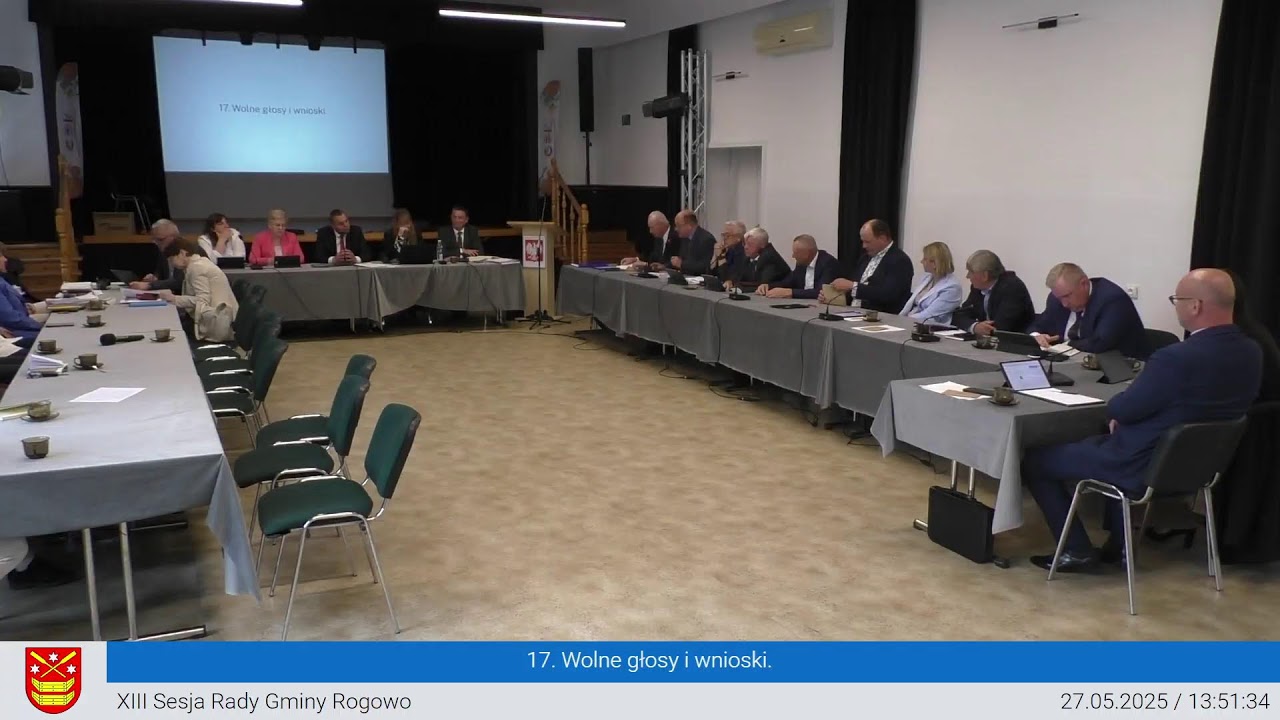 XIII Sesja Rady Gminy Rogowo z dnia 27 maja 2025 r.