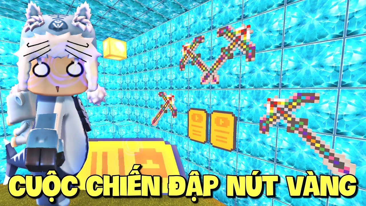Cuộc chiến Đập Nút Vàng trong Mini World | Mini Game | Meowpeo