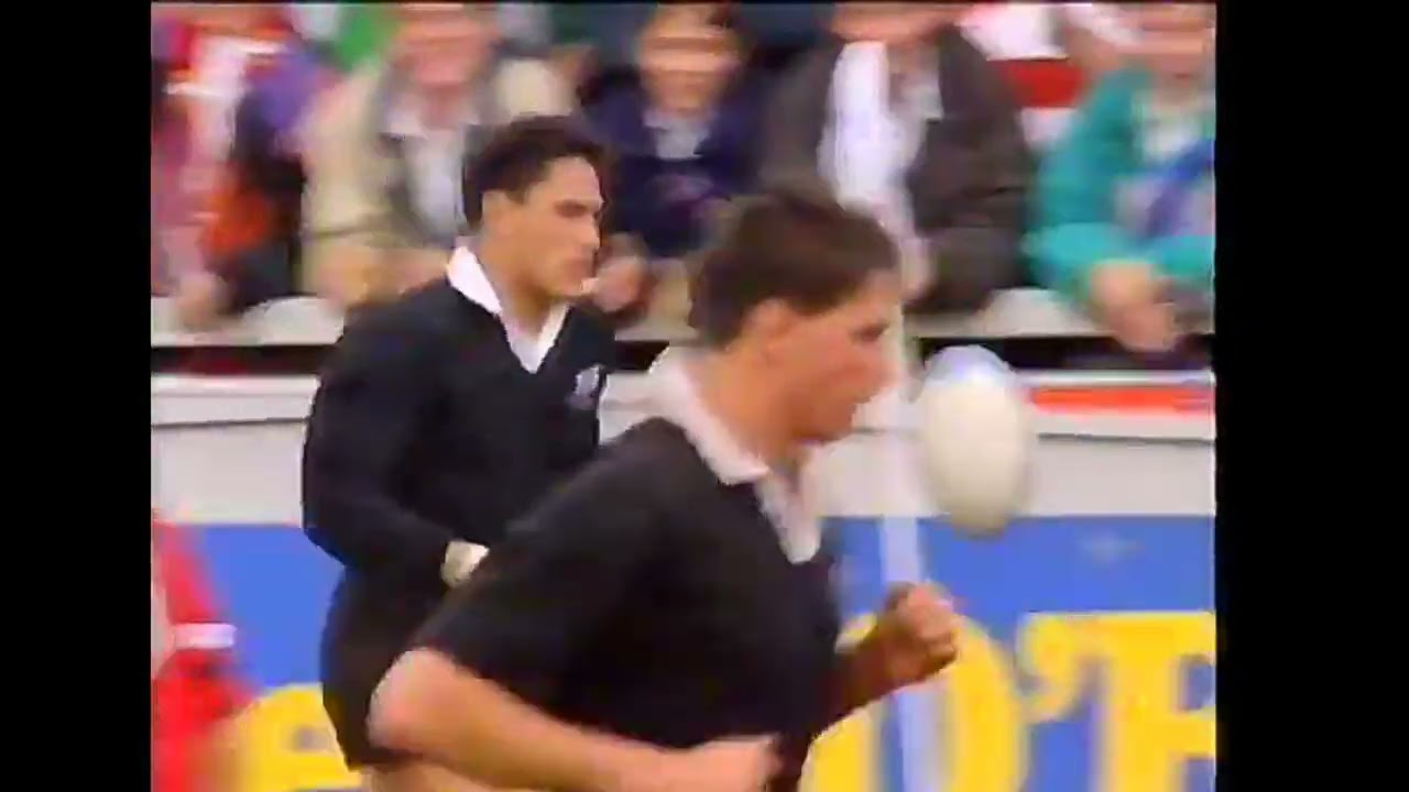 JOHN TIMU TRY NEW ZEALAND ALL BLACKS VS WALES 1991 RUGBY WORLD CUP