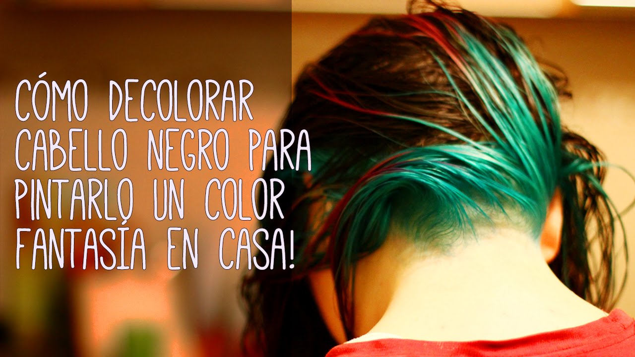 Cómo decolorar el cabello oscuro y teñirlo de color turquesa y violeta. ( underlayer)