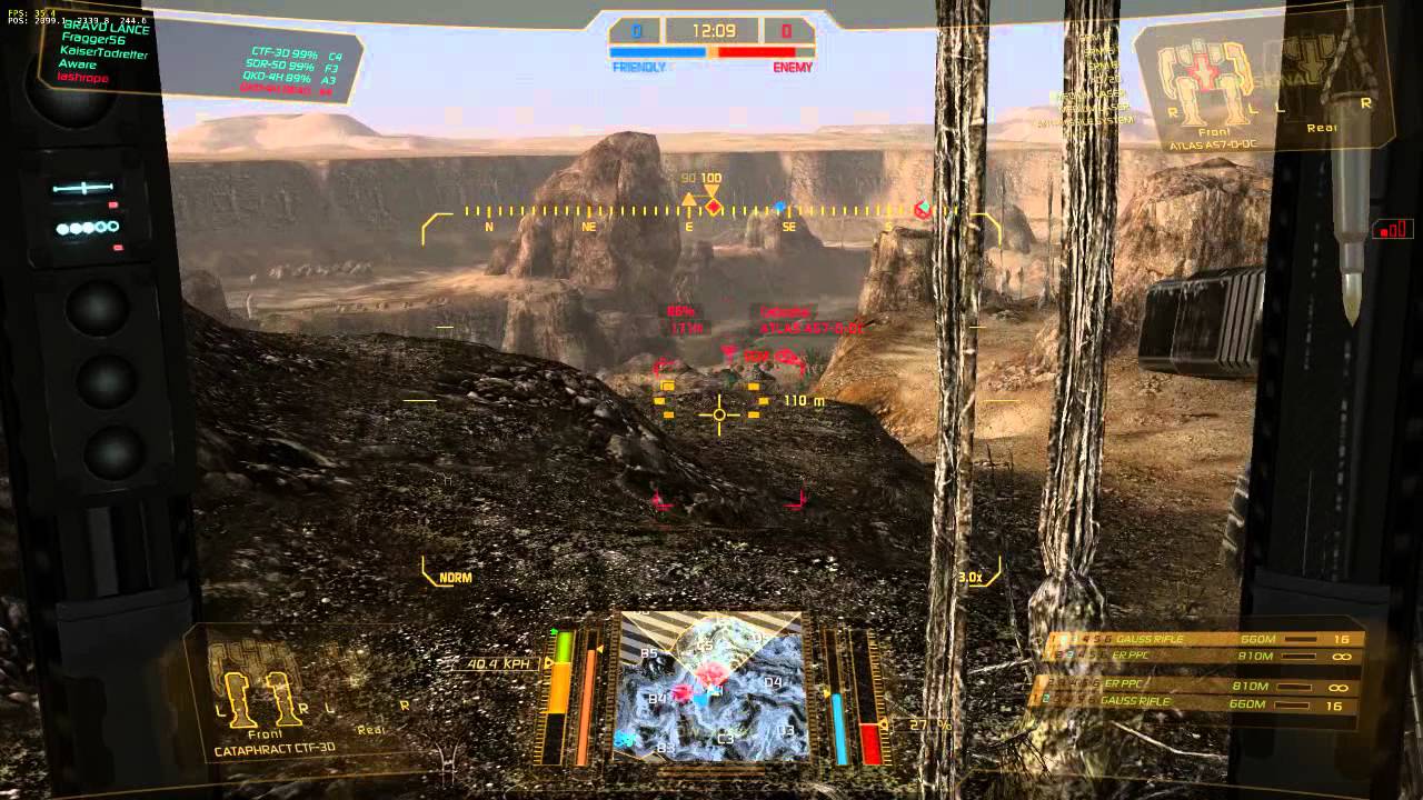 Mechwarrior Online CTF-3D dual Gauss, Dual ERPPC Glassaphract in an 8 man drop