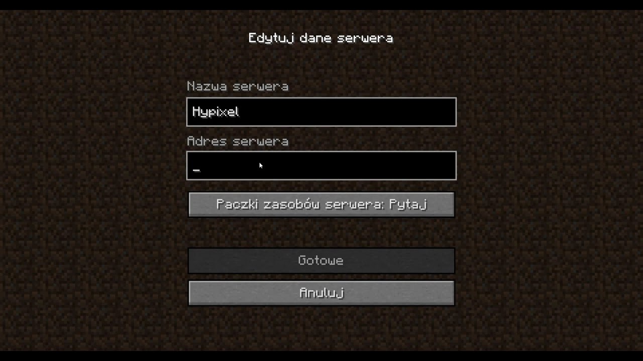 Minecraft Hypixel Server IP Address