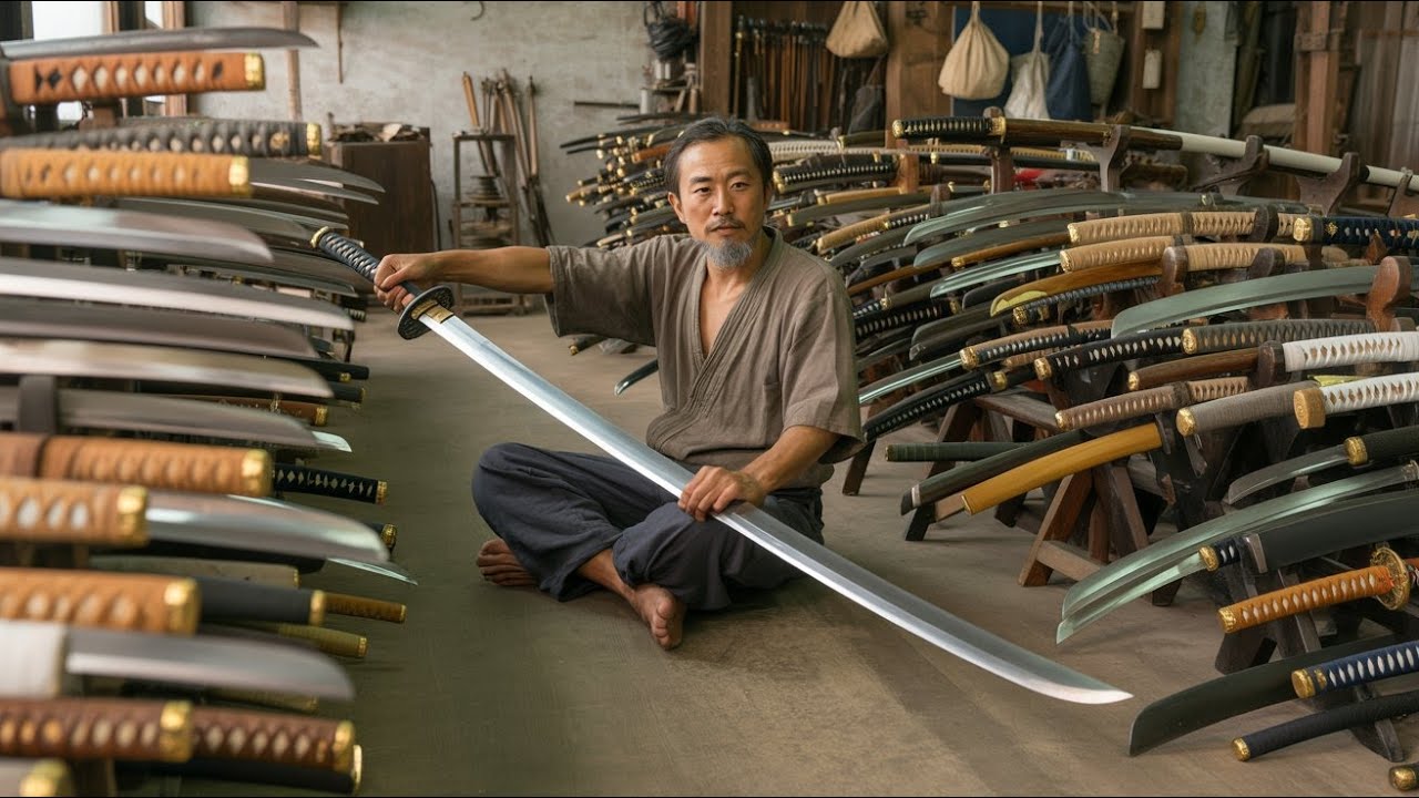 Forging a Largest Ninja KATANA Sword From Old Roller Shaft | How to Recycle Steel SHAFT Into Katana