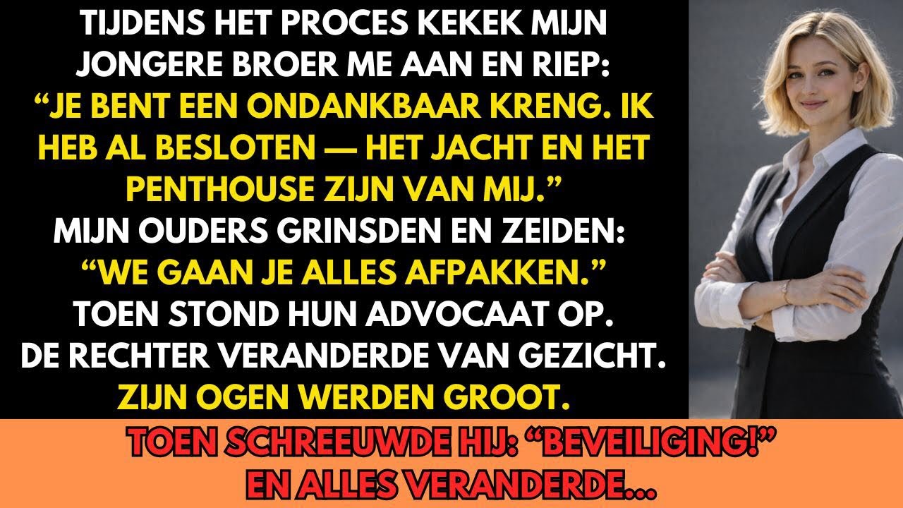 Mijn broer riep in de rechtszaal dat het jacht en penthouse van hem waren — tot de rechter ingreep