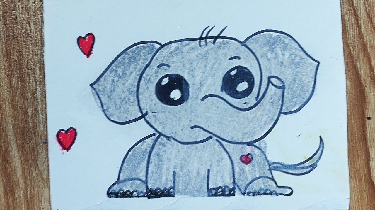 Elephant Drawing | Cute easy Drawing || RN Drawing Academy