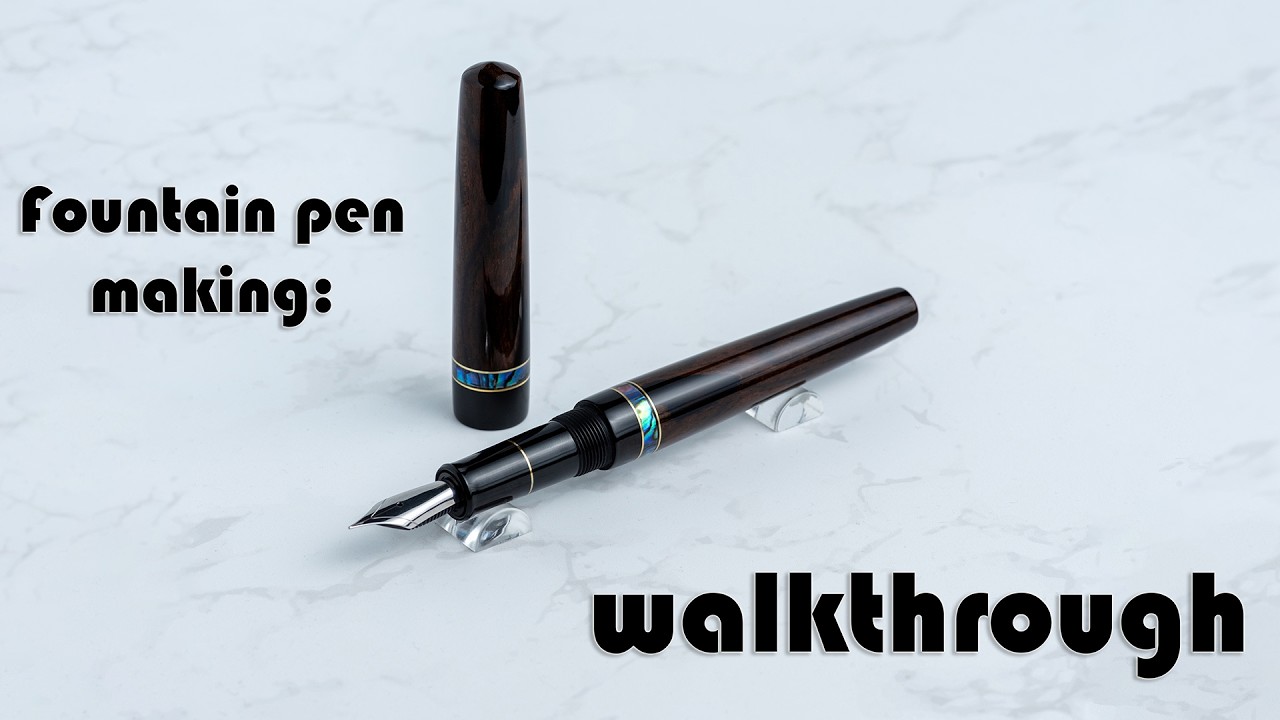 Ziricote & Ebonite Fountain Pens w/ Abalone Inlay - Walkthrough For Pen Making