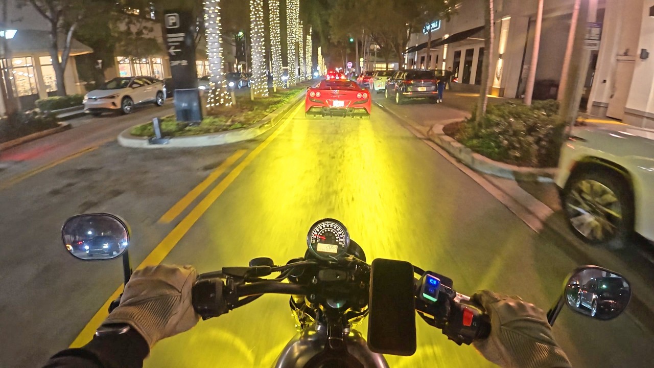 Red Ferrari Revving, Christmas Chaos | Riding Brickell, Midtown & Design District