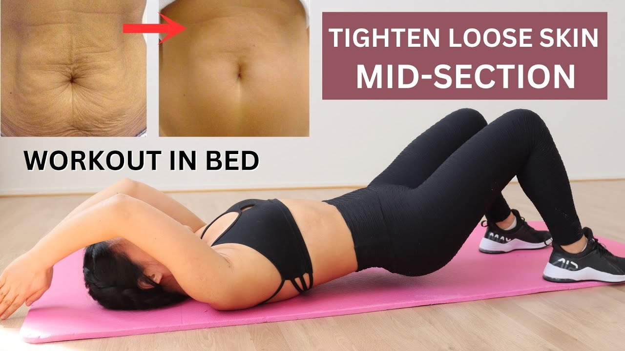 EASY ABS workout in bed to flatten lower belly, tighten loose skin mid-section, beginner friendly