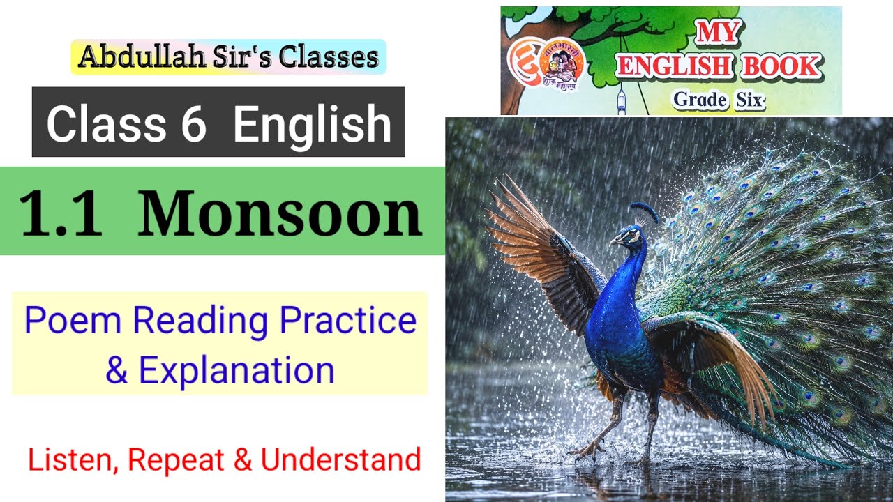 Monsoon English poem/class 6/with explanation/Listen & Repeat/Urdu Medium #english #educational