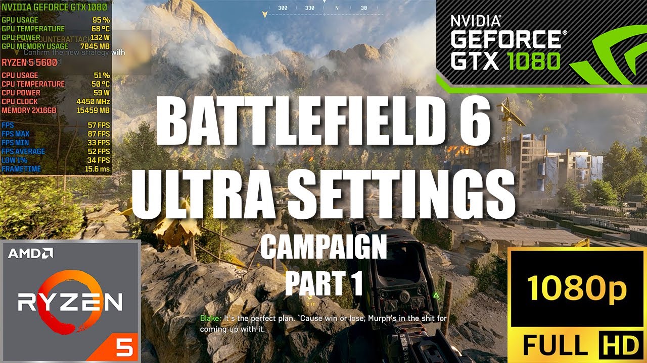 Battlefield 6 | GTX 1080 8GB | Ultra settings | Campaign | Part I