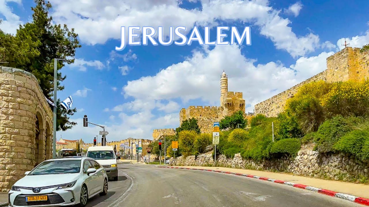 The Mount of Olives and around the walls of the Old City.Driving in Jerusalem.Israel 2025