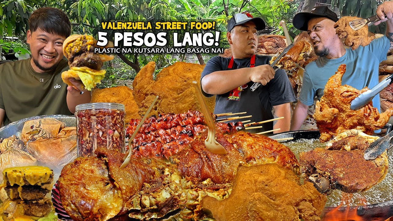 5Pesos PORK BBQ at VIRAL na "CRISPY PATANG WASAK sa PLASTIC SPOON!" at MURANG WHOLE FRIED CHICKEN!
