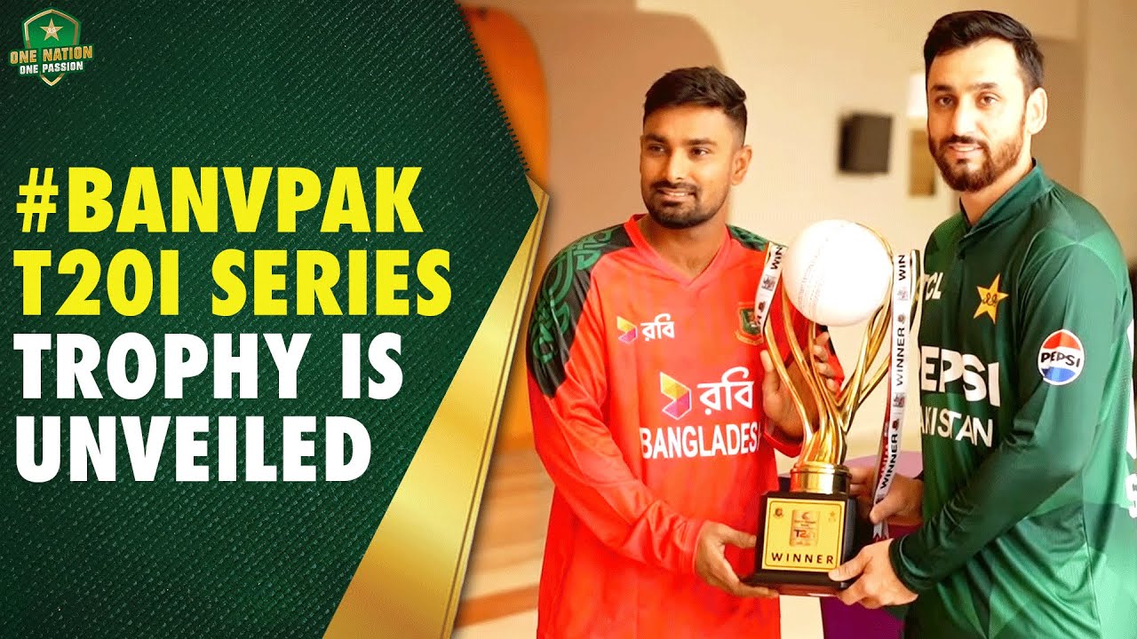 Captain&rsquo;s Cam: Pakistan skipper Salman Ali Agha in focus as #BANvPAK T20I series trophy is unveiled