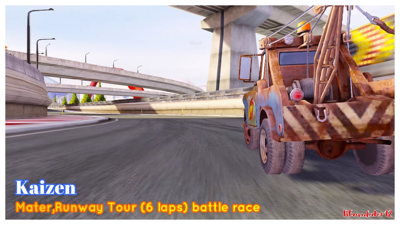 Cars 2 The Video Game | Tow Mater - Battle Race | Runway Tour 6 Laps
