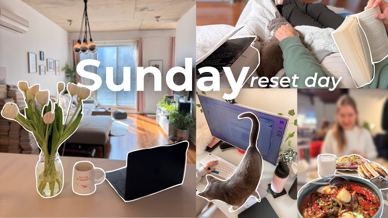 SUNDAY RESET 🫧🧺 | deep clean, brunch, reading, self care + prepping for the week