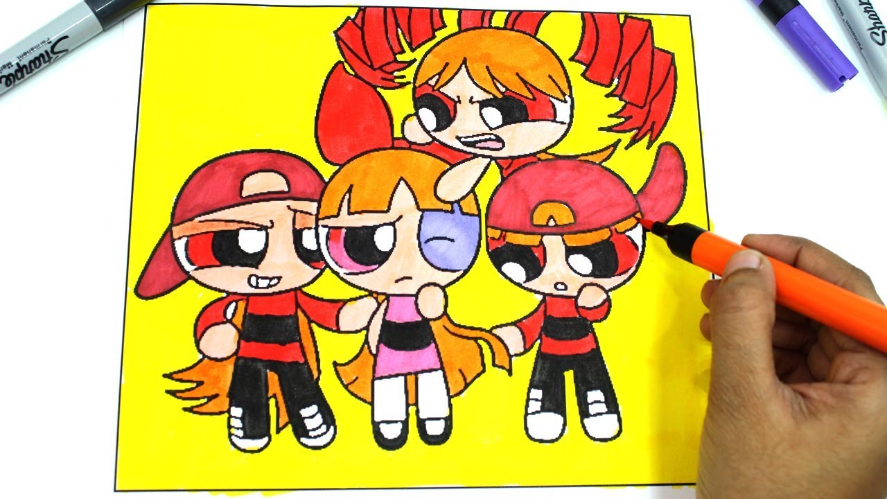 Powerpuff Girls colouring Book Bubbles Blossom Buttercup PPG PPGZ Surprise Egg and Toy