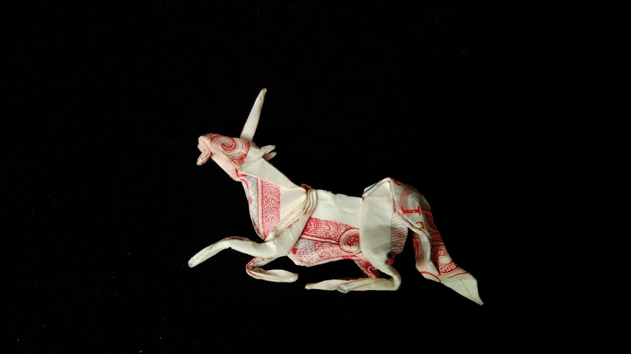 How to fold a Money Origami Unicorn/ Hướng dẫn gấp ngựa một sừng từ tiền Việt