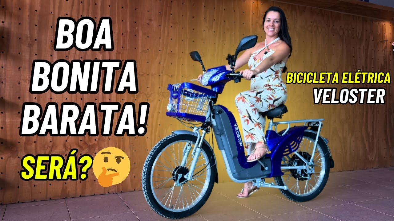 Bicicleta elétrica Boa, bonita e barata! Veloster de 800W! DESCUBRA QUANTO CUSTA.