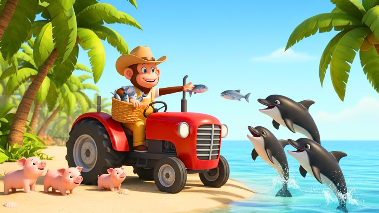 🐒🐿️ Забавная погоня обезьяны и белки на мини-тракторе 🚜