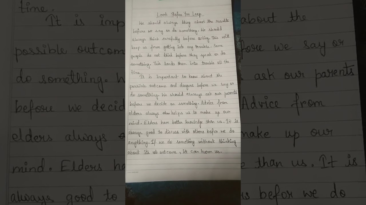 Look Before You Leap#essaywriting#extendedessay#learnwithme#thinkbeforeyouspeak#paragraphwriting
