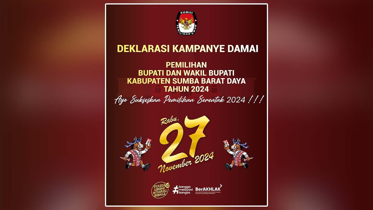 DEKLARASI KAMPANYE DAMAI PEMILIHAN BUPATI DAN WAKIL BUPATI KABUPATEN SUMBA BARAT DAYA TAHUN 2024