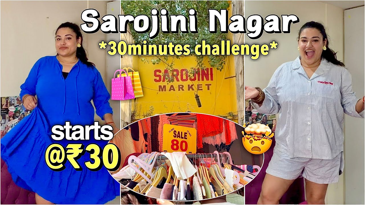 Exploring Sarojini Nagar Market in 30 minutes 🤯😍 TRY ON HAUL Starting at ₹30 🛍️ 