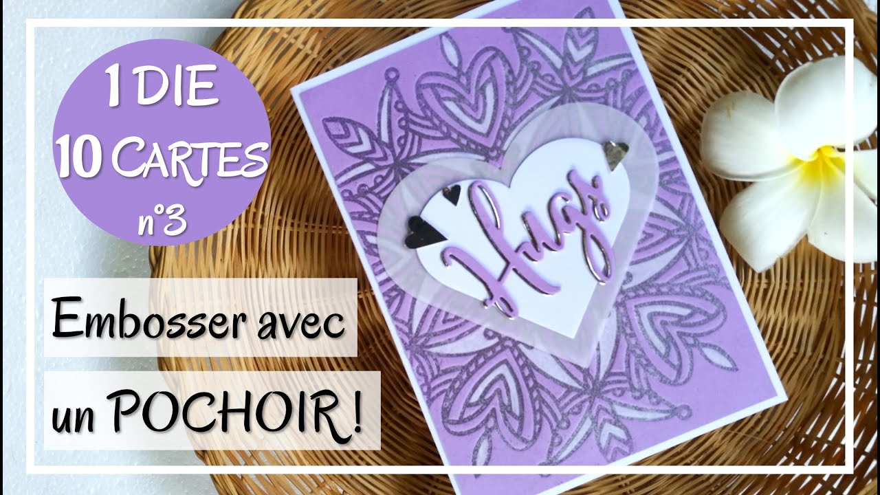 TUTO CARTE : Pour la SAINT VALENTIN, comment embosser avec un pochoir ! DIY carterie Scrapbooking