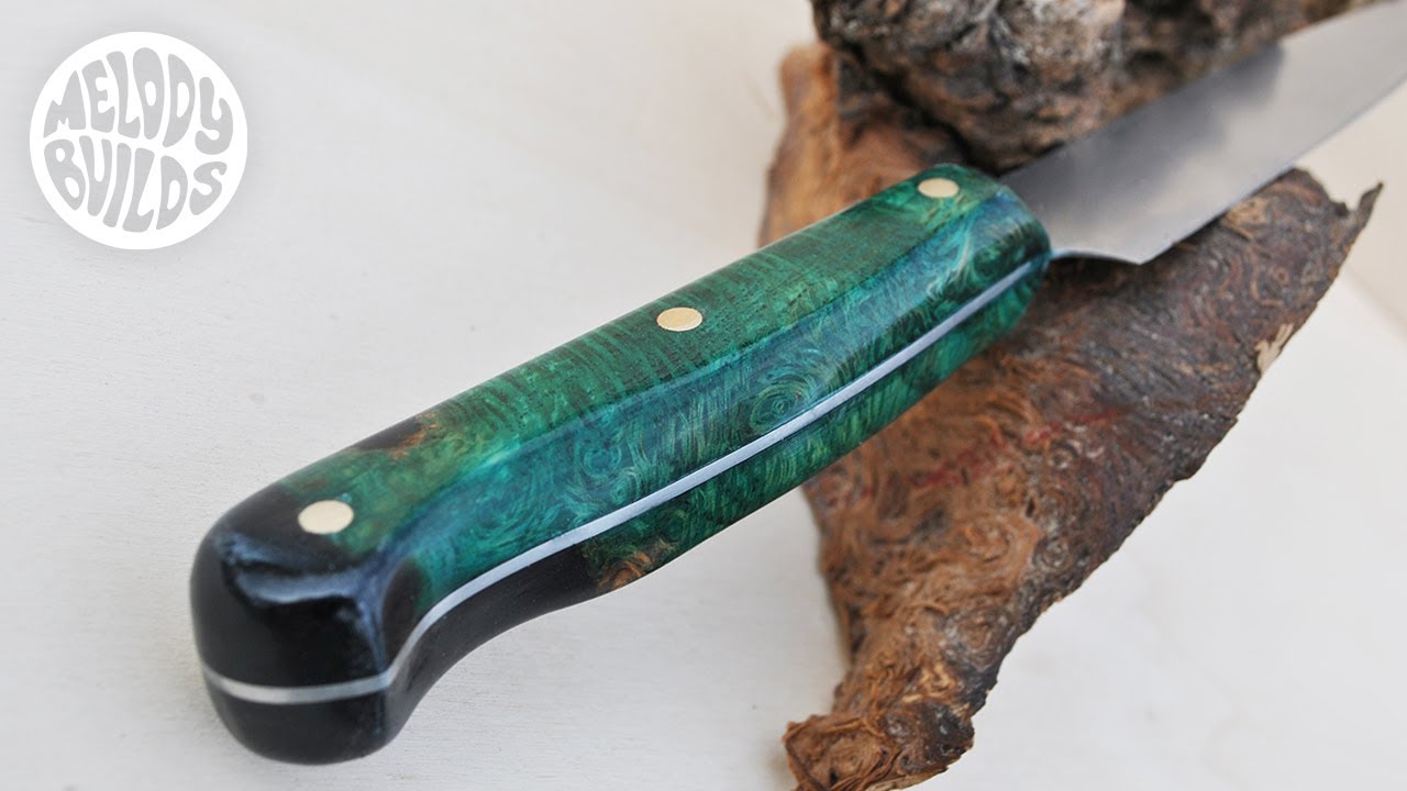 Making a wood burl Knife handle