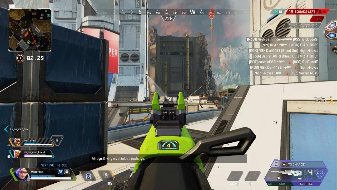That's the sound of a broken shield - Sentinel on Apex Legends