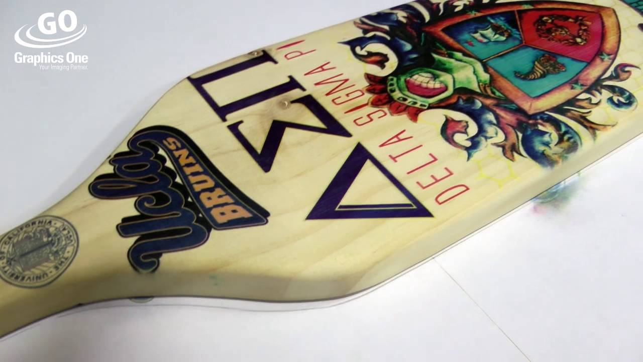 Compress iUV-600s UV LED Flatbed Printing on Wooden Paddle
