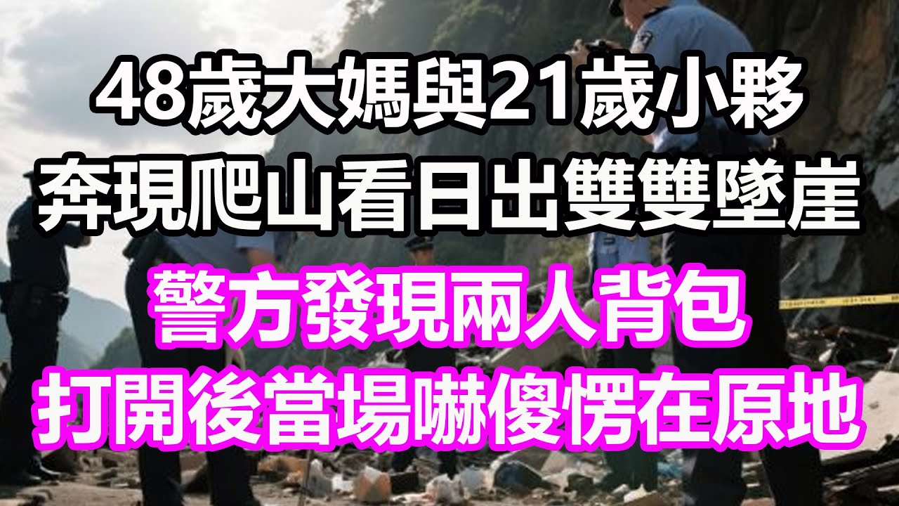 48歲大媽與21歲小夥奔現爬山看日出，雙雙墜崖，警方發現兩人背包，打開後當場嚇傻愣在原地！#淺談人生#民間故事#孝顺#儿女#讀書#養生#深夜淺讀#情感故事#房产#晚年哲理#中老年心語#養老#真實故事