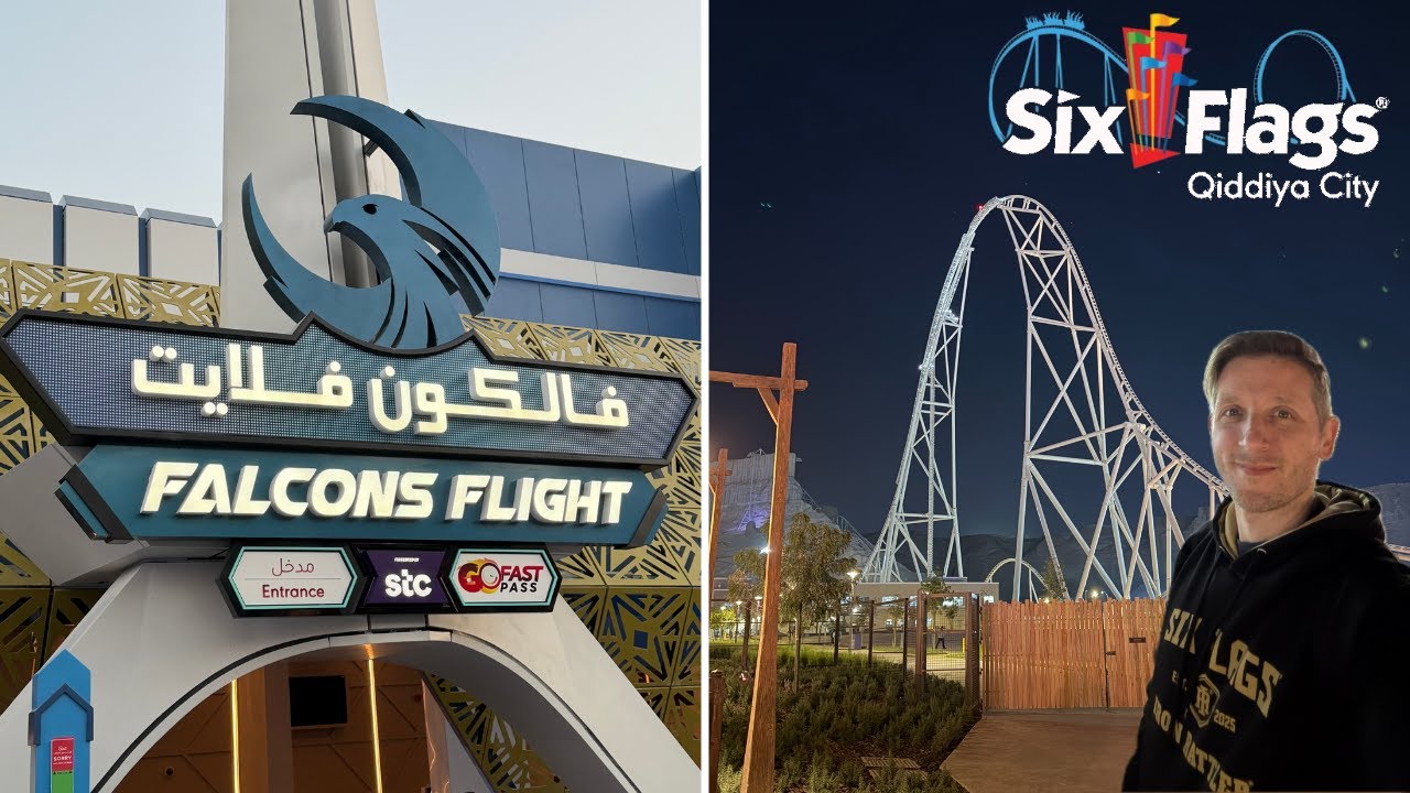 Впечатления от полета команды «Соколы» в парке Six Flags Qiddiya City в 2026 году.