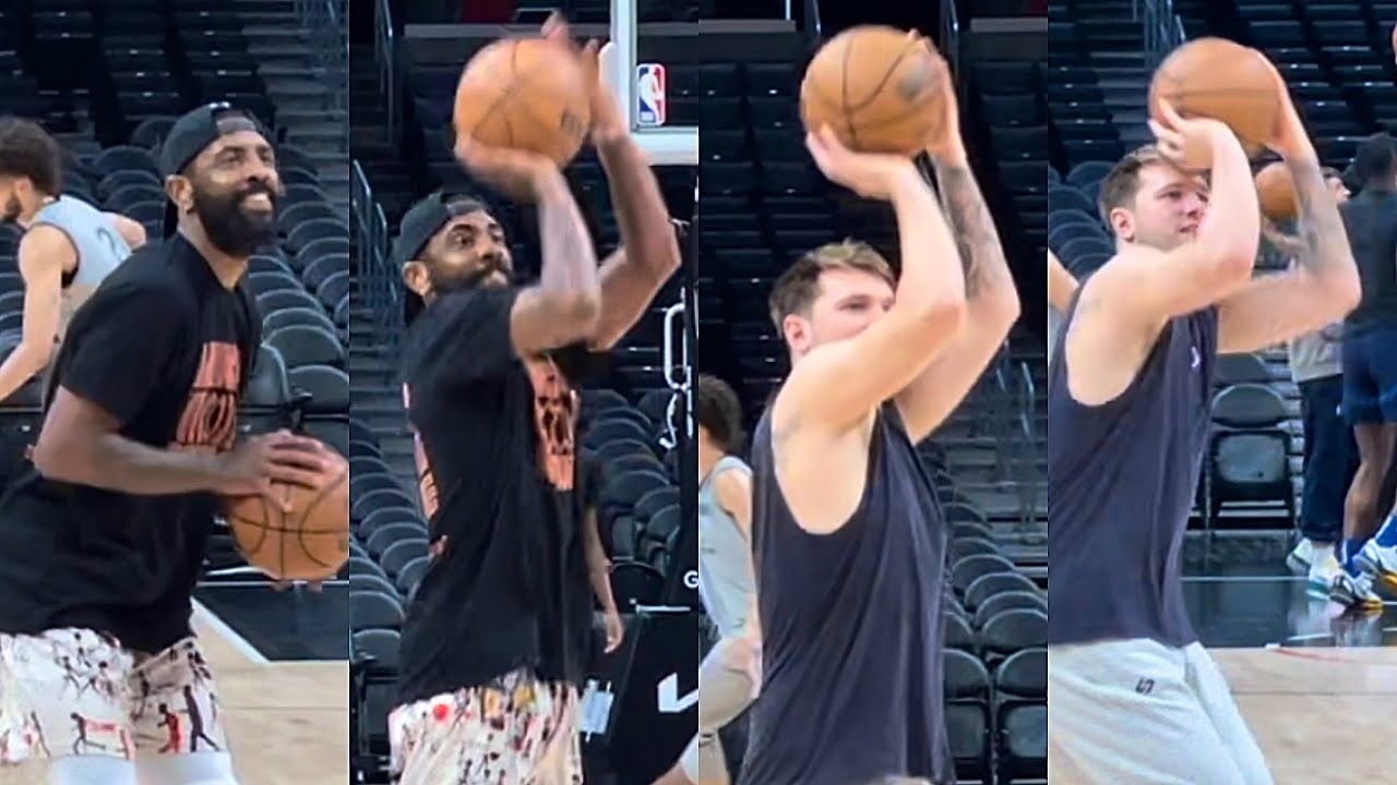 Kyrie Irving, Luka Dončić Shooting Contest At Mavs Practice Before Game 2 Against Clippers