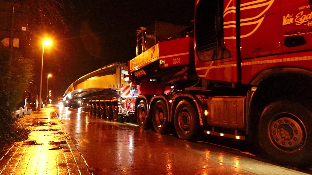 Uitzonderlijk vervoer - Transport brug Affligem E40 - Krokegem - Asse / 29-01-2021