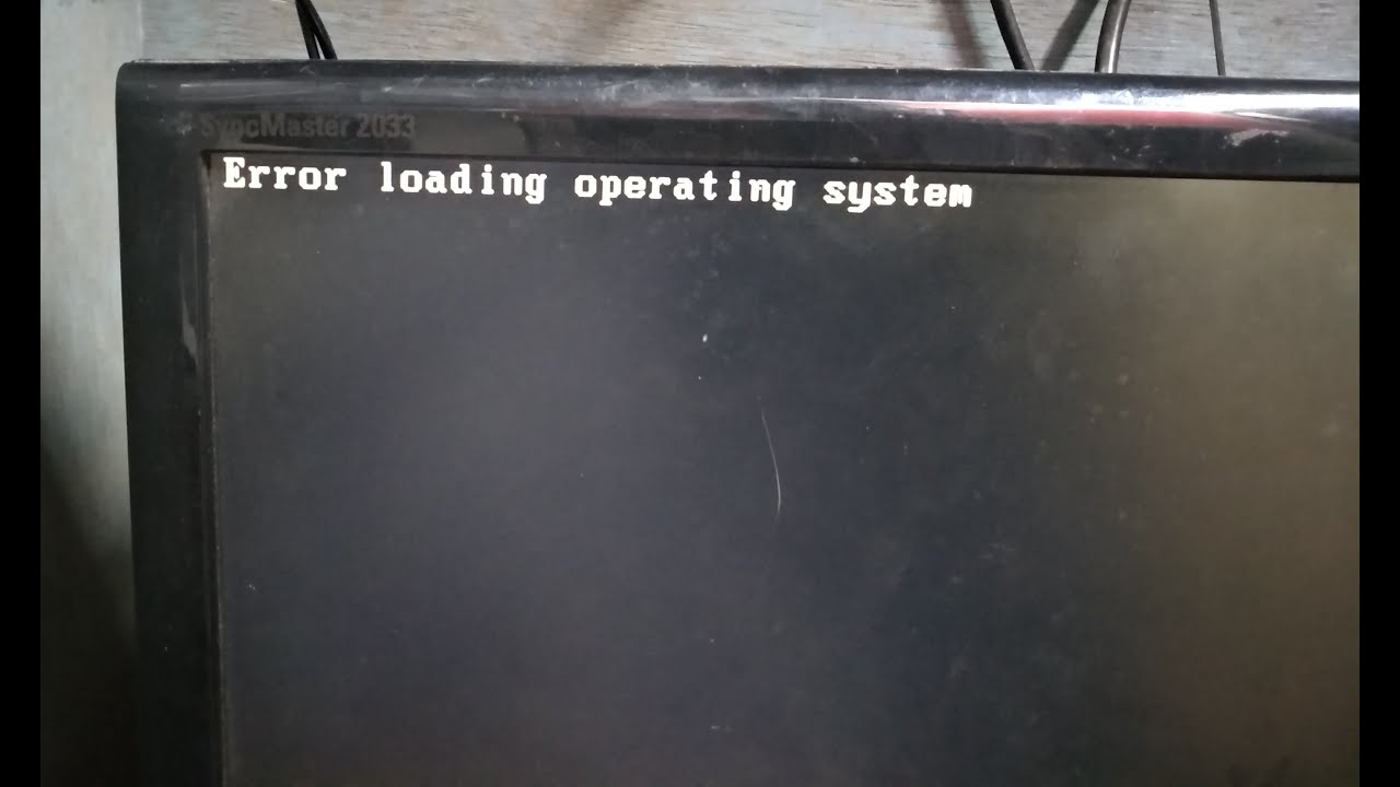 Error loading Operating System Solution with Data Backup and Operating System Installation.