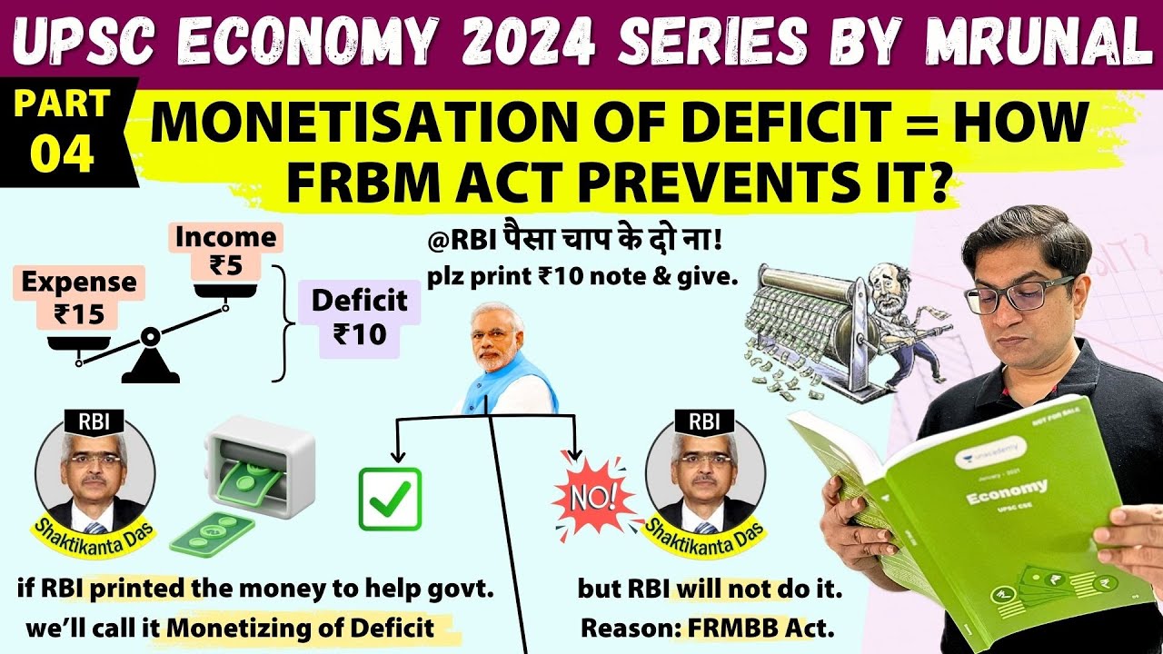 Economy Win24 Ep04: Monetisation of deficit = how FRBM Act prevents it? @TheMrunalPatel | UPSC