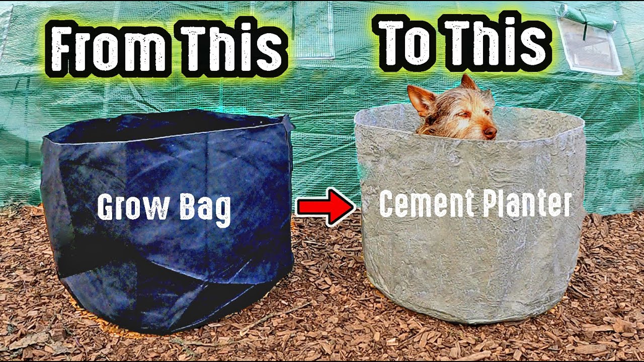 How to Turn A Fabric Grow Bag Into A Beautiful Concrete / Cement Raised Bed Planter