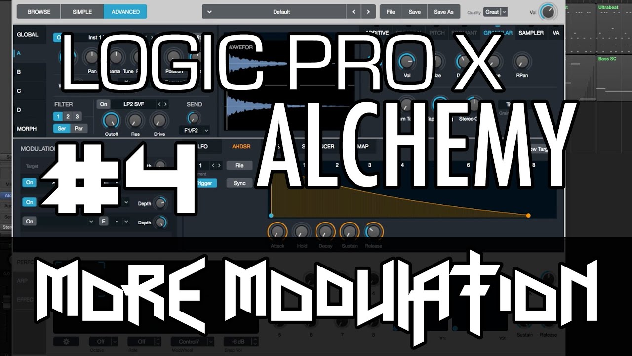 Logic Pro X - Alchemy Tutorial - PART 4 - More Modulation, MSEG Envelope, ModMap