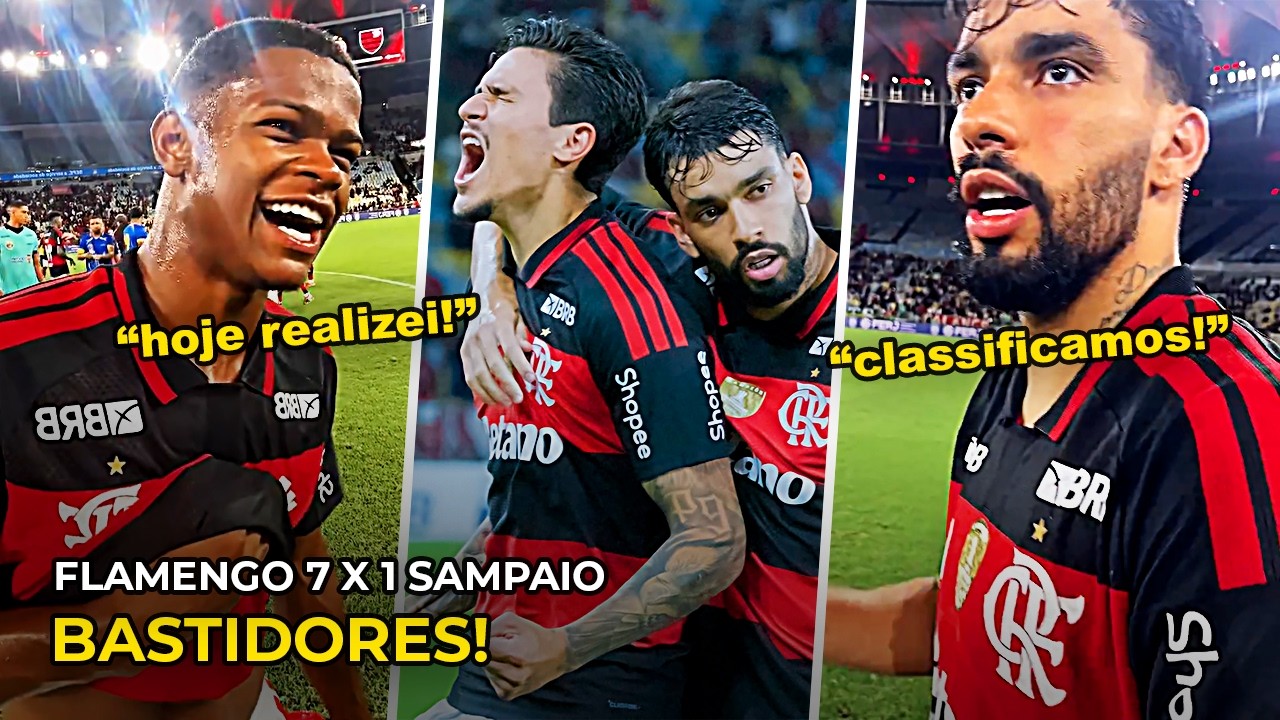BASTIDORES DO CHOCOLATE 7 A 1 DO FLAMENGO CONTRA O SAMPAIO CORRES