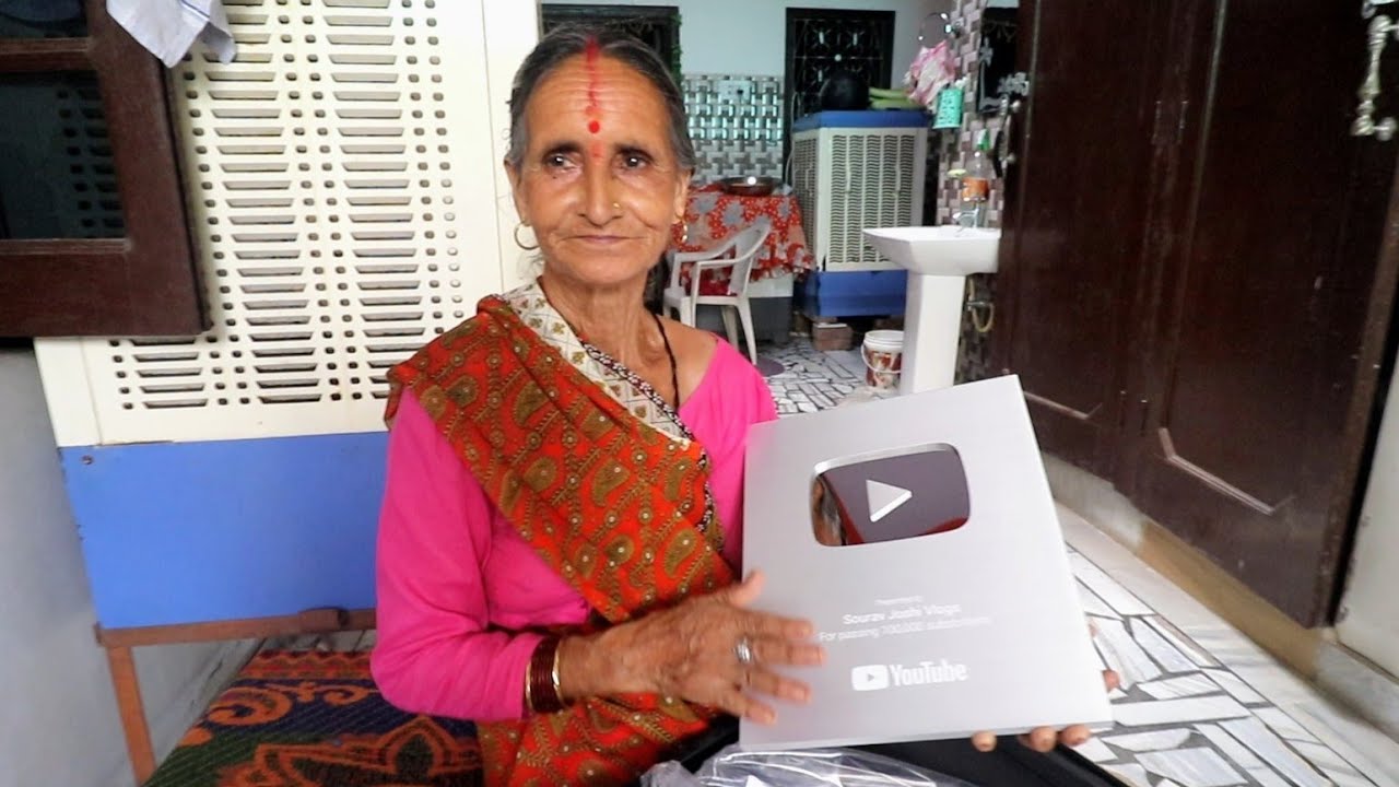 My Grandmother Unboxing My Silver Play Button 😍