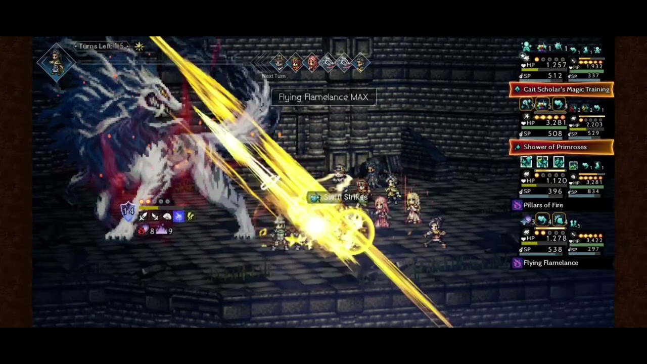Elite Tower Floor 1 in 9 turns Farming with Fire Team [Octopath Traveler : COTC (SEA Version)]