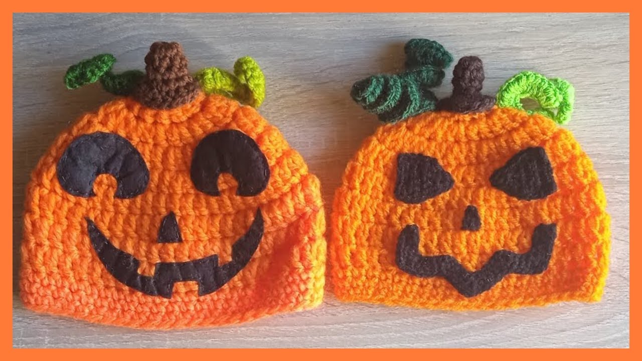 Gorro Calabaza en Crochet disfraz de Halloween para bebés - Tutorial paso a paso ganchillo