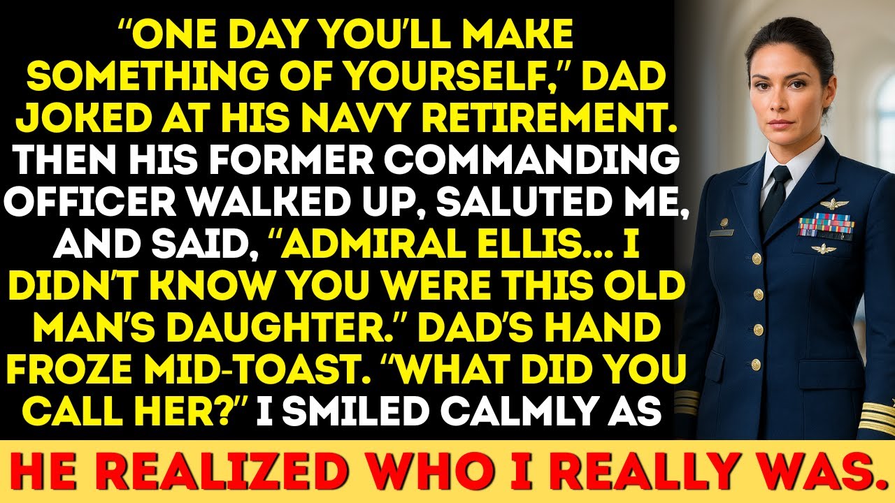 At His Navy Retirement, Dad Mocked Me — Until His Former CO Saluted Me in Front of Everyone.