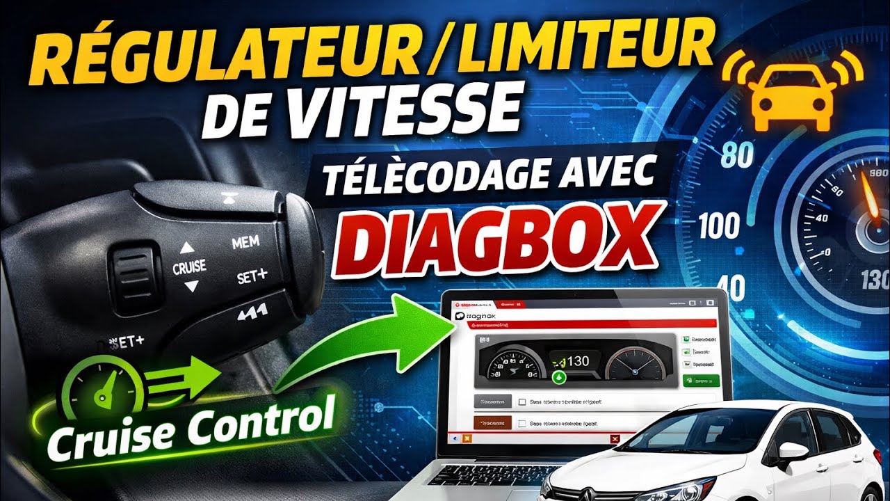 Ajouter le régulateur/limiteur de vitesse telecodage avec Diagbox.  Add Cruise Control