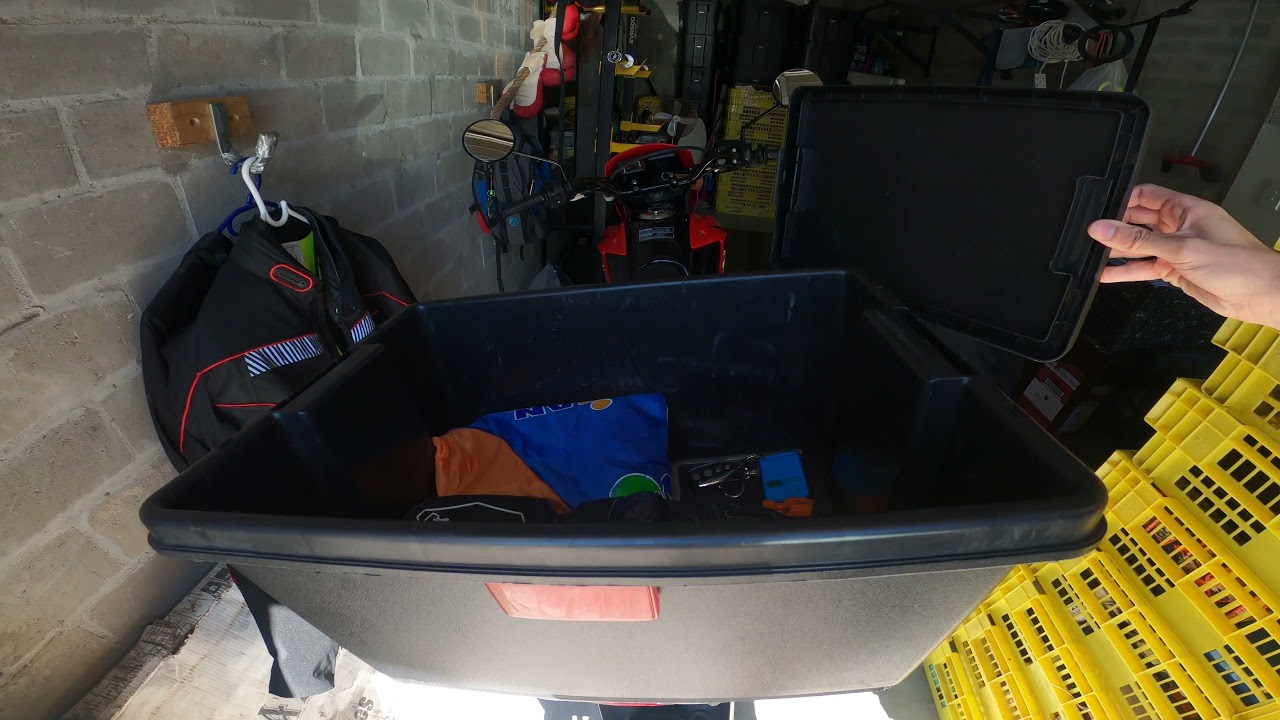 DIY motorcycle top box. How to make your own inexpensive motorcycle top box. Fully waterproof.