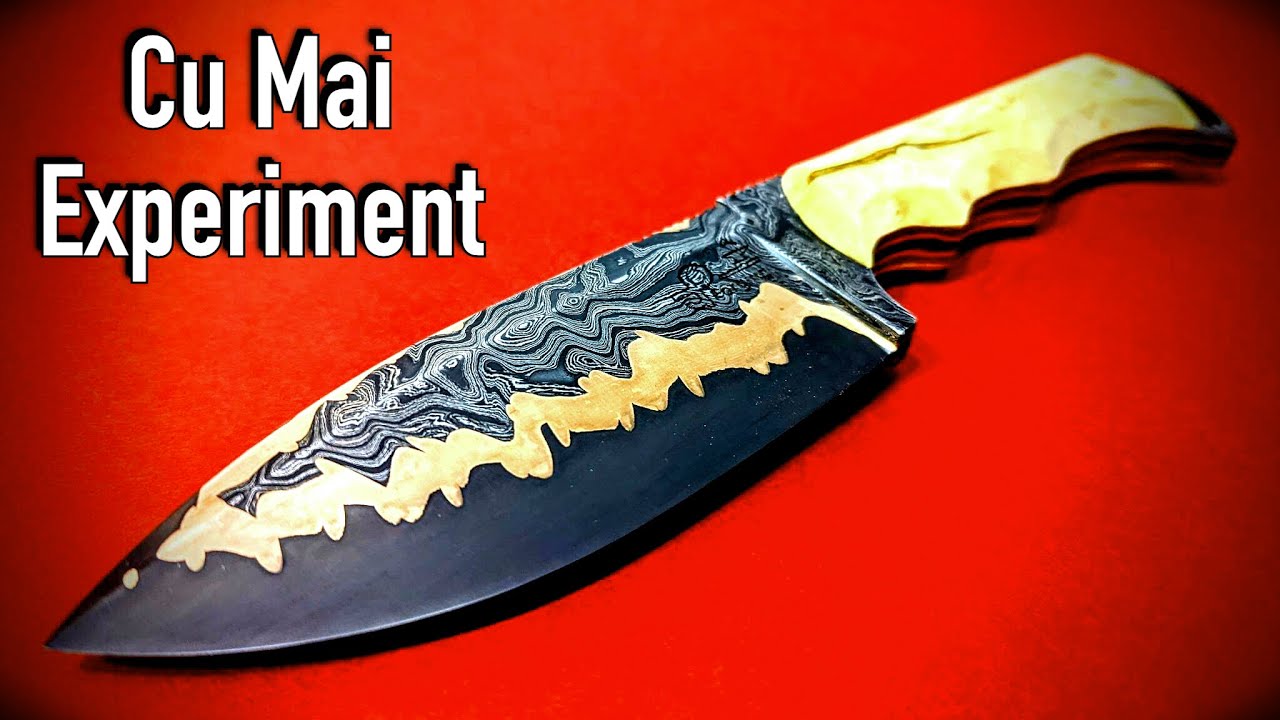 Ковка медного дамаска ножом «Май»