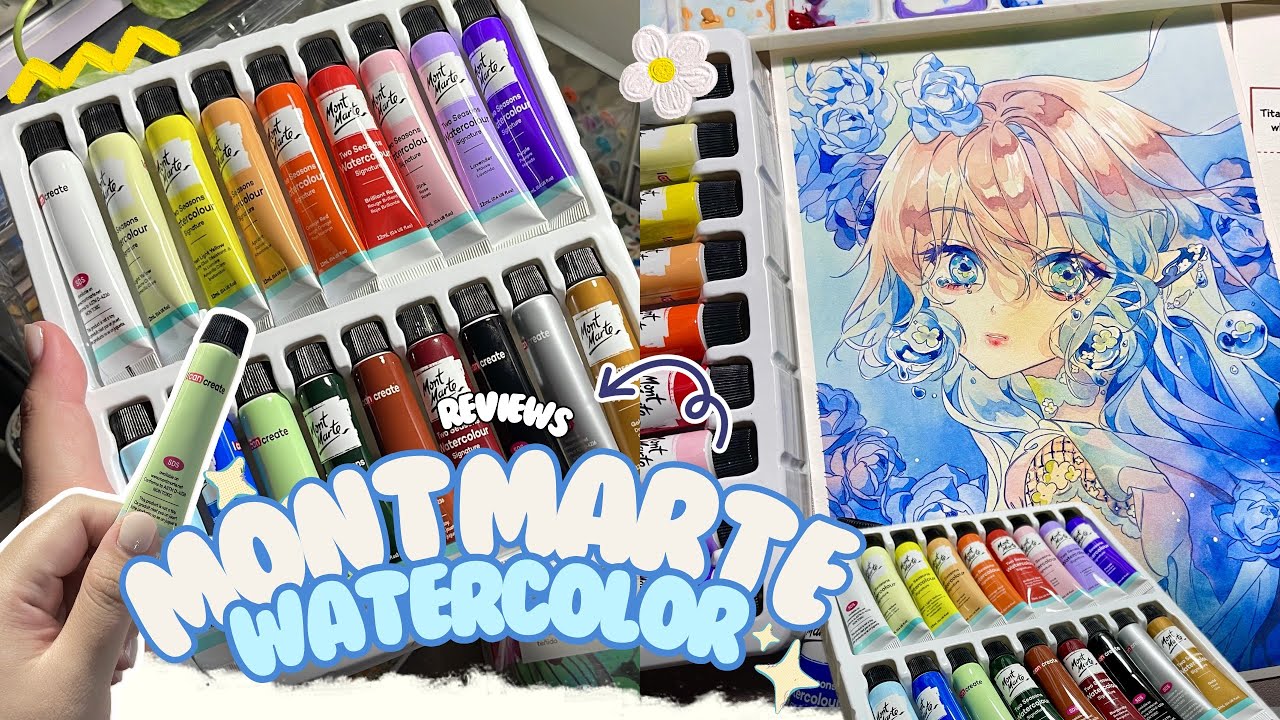 Lần Đầu Thử Màu Nước Của Mont Marte 🥹 Mont Marte Two Seasons Watercolor Signature