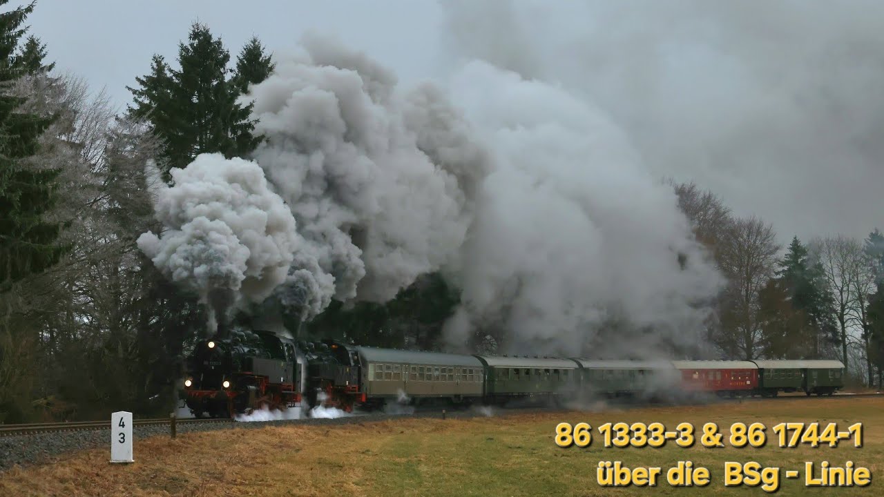 Doppelte Dampflok Power auf der historischen BSg Linie mit 86 1333 & 86 1744